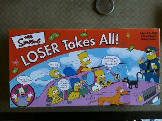2001 The Simpsons - Loser Takes All Board Game - 100 Complete - Ec