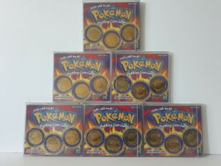 (6) - Pokemon Battling Coin Game - - 18 Holograph Coins Total - 1999 Hasbro