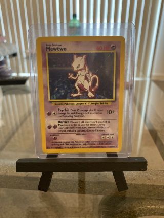 Pokemon Card - Mewtwo Base Set Holo Edition Rare 10/102 1995