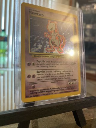 Pokemon Card - Mewtwo Base Set Holo Edition Rare 10/102 1995 2