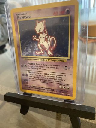 Pokemon Card - Mewtwo Base Set Holo Edition Rare 10/102 1995 3