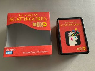 The Game Of Scattergories To Go Card Game 2007 Parker Brothers Travel Games