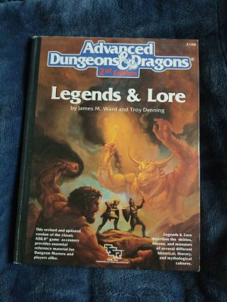 Advanced Dungeons And Dragons 2nd Edition Legends And Lore