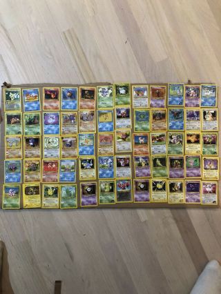 60 Old Vintage Pokemon Cards.  3 - 1st Edition
