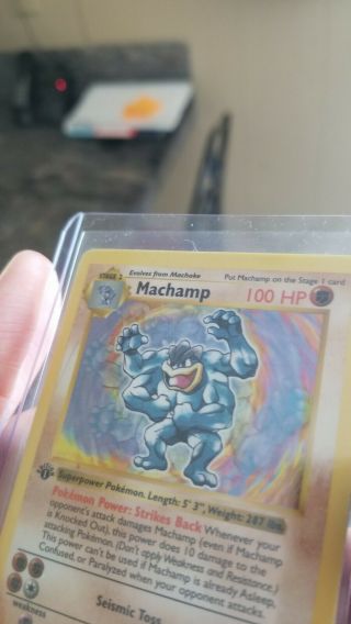 1999 Pokemon TCG Base 1st Edition Shadowless Machamp Holo Rare 2