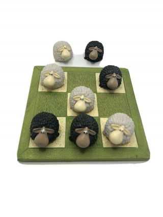 P.  Chiari Sheep Tic - Tac - Toe Polyresin Decorative Game,  4.  5” Board,  Home Decor