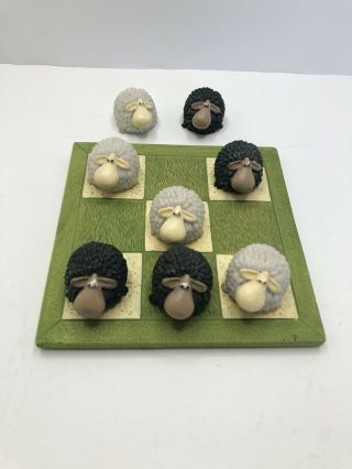 P.  Chiari Sheep Tic - Tac - Toe Polyresin Decorative Game,  4.  5” Board,  Home Decor 2