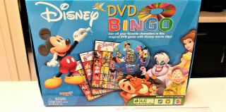 Disney Dvd Bingo For Ages 4,  2 - 6 Players Family Fun Carrying Case