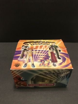 Pokemon Gym Heroes Booster Display Box 1st Edition First - EMPTY - TORN - read 3