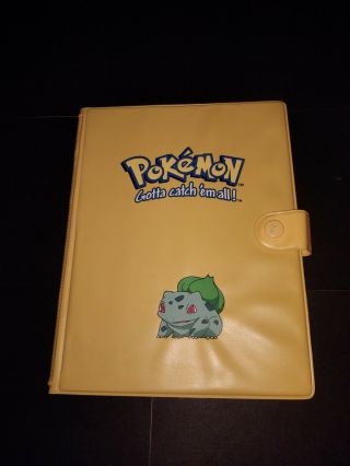 Vintage 1999 Pokémon Yellow Bulbasaur Card 30 Page Book/binder