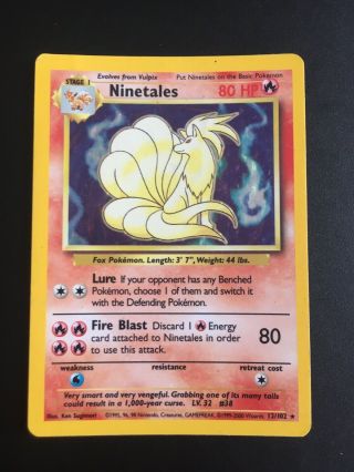 4th Print Base Set Ninetales 12/102 Vintage Pokemon Card Holo Rare