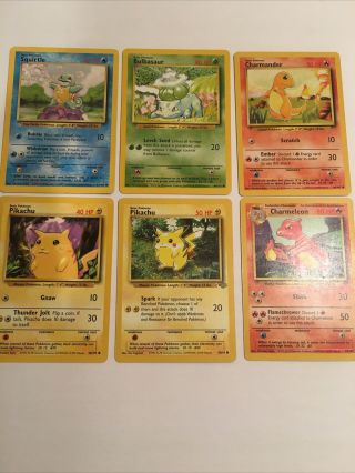 Vintage 1999 Pokemon Cards Charmander/squirtle/bulbasaur/pikachu,  More Base Set