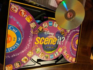 DISNEY SCENE IT? The DVD Family Trivia Board Game Mattel,  Missing 1 pawn 3