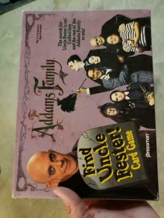 1991 The Addams Family Find Uncle Fester Card Board Game Vintage Pressman Adams