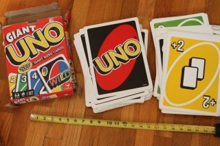 Mattel Giant Uno Cards - Jumbo Huge Extra Large Xl King Sized Party (incomplete)