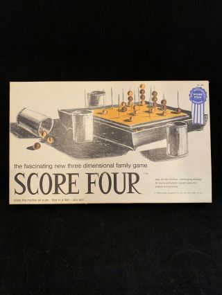 Vintage 1968 Score Four 3 Dimensional Strategy Family Game By Funtastic