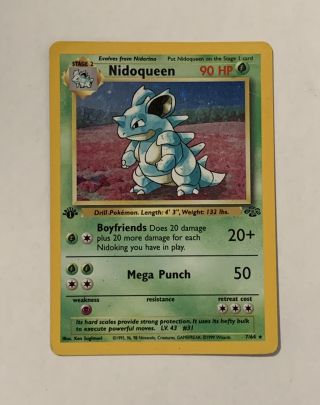 1999 Pokemon Jungle 1st Edition Nidoqueen Holo 7/64 Psa 9
