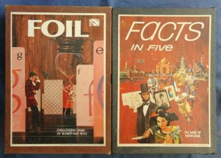 Vintage Foil ©1968 3m Company & Facts In Five ©1976 Avalon Hill - Both Complete
