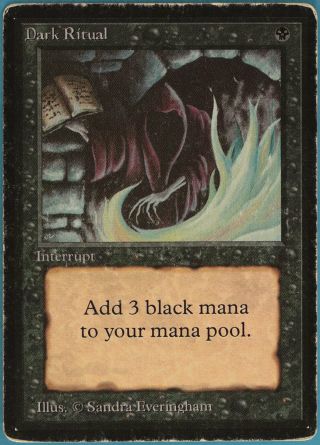 Dark Ritual Beta Heavily Pld Black Common Magic Mtg Card (id 106514) Abugames