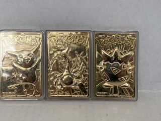 Pokemon 23k Gold Plated Cards Set Of 3 Charizard Pikachu Togepi