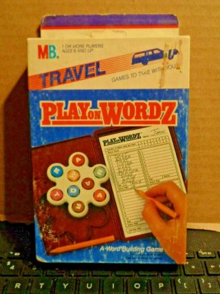 Vintage Milton Bradley Travel Board Game Play On Wordz A Word Building Game