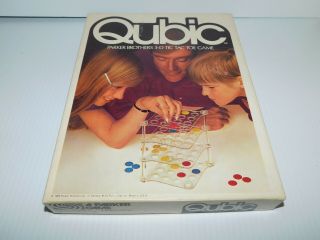 Vintage Qubic Parker Brothers 3 - D Tic Tac Toe Game 1972 Strategy 2 - 6 Players