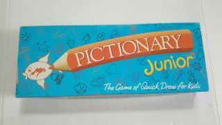 Pictionary Jr Junior Board Game Milton Bradley 1999 Game Of Quick Draw For Kids.