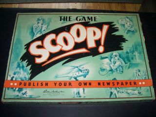 Vintage Board Game 1956 Scoop Publish Your Own Newspaper