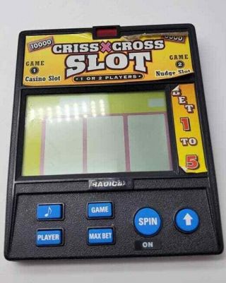 Radica " Criss Cross " Slot Machine Electronic Handheld Game 1d