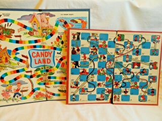 Vintage Candy Land And Chutes And Ladders Game Board Only