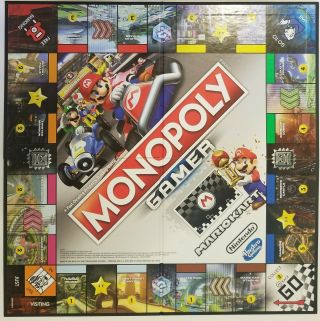 Mario Kart Monopoly Gamer - Replacement Folding Game Board And Instructions