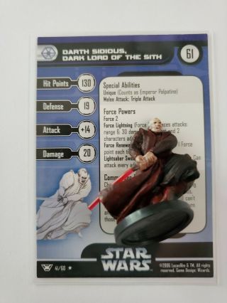 Darth Sidious,  Dark Lord Of The Sith - 41 Star Wars Miniatures »