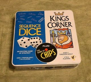 2001 Jax Kings In The Corner Sequence Dice Game Of Chips 3 Board Games In One