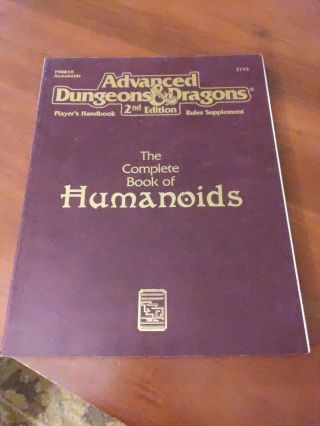 The Complete Book Of Humanoids Advanced Dungeons & Dragons Ad&d Phbr10 Tsr 2135