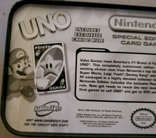 RARE Official Nintendo Special Edition UNO Card Game Mario Series 2004 2