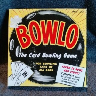 Vintage 1957 Bowlo Card Game - W/bonus 