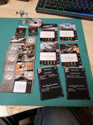 Style T - 65 X - Wing With Cards From Base Set Star Wars X - Wing Miniatures 2.  0