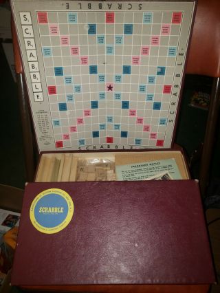 Vintage 1953 Scrabble Board Game Selchow & Righter Complete -