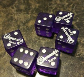 Vintage Purple Dice Set Of 6 From Fitzgeralds Reno Casino