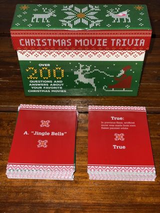 Christmas Movie Trivia Card Game 200 Questions/answers Favorite Christmas Movies
