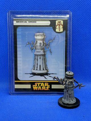 Star Wars Miniatures Medical Droid Figure & Card Revenge Of The Sith 48/60 Rare