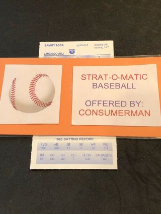 Strat - O - Matic Baseball 1995 Chicago Cubs