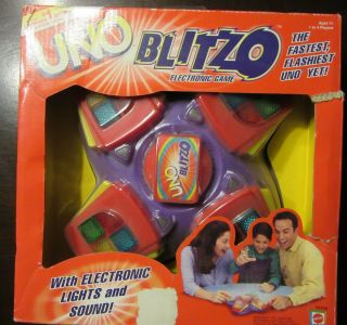 Uno Blitzo Electronic Game With Lights And Sound 42458,  Complete