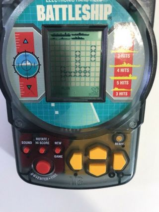 Vintage Electronic Battleship Game Handheld Milton Bradley Mb 2002
