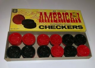 American Checkers 24 - Embossed Wood Checkers Halsam