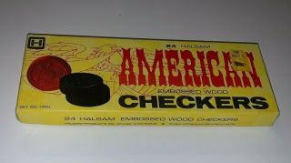 American Checkers 24 - Embossed Wood Checkers HALSAM 2