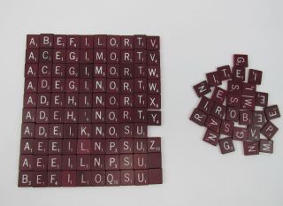 125,  Scrabble Maroon Red Wood Letter Tiles - Replacements,  Arts,  Crafts,  Jewelry