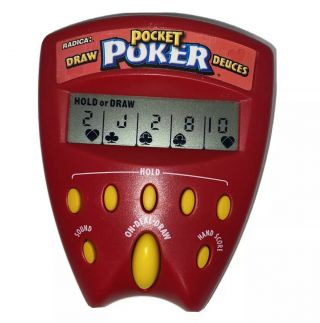 1999 Radica Pocket Poker Draw & Deuces Hand Held Electronic Game