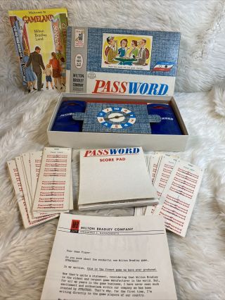Vintage Milton Bradley Company Password Board Game 1962 Complete C3