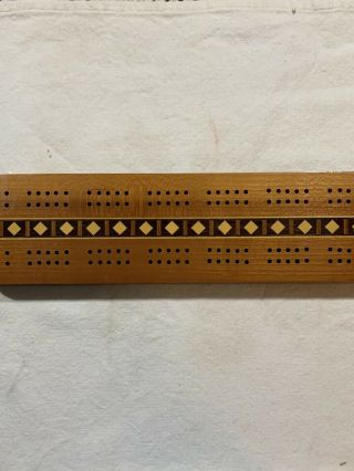 Inlay Wood Cribbage Board With 2 Pegs
